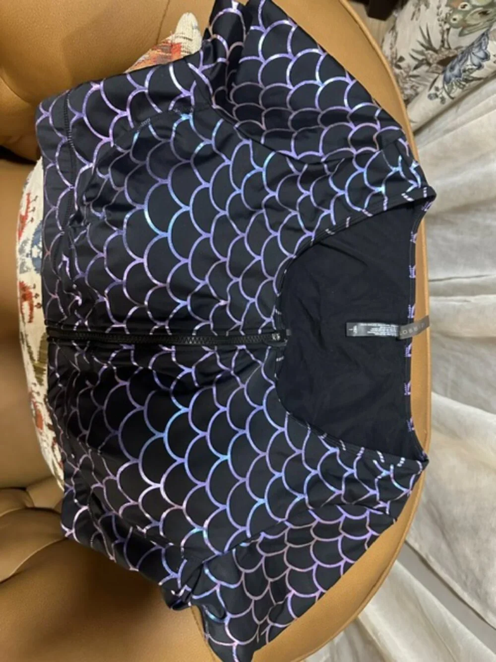 Torrid 1X Black & Iridescent Swim Top -NWT